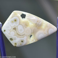 Rare Agatized Ghost White Botryoidal Ocean Jasper Gemstone Cabochon Hand Crafted By LEXX STONES 56 Carats
