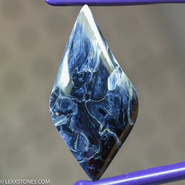 Flashy Rare Chatoyant Namibian Cosmic Blue Purple Pietersite Gemstone Cabochon Hand Crafted By LEXX STONES 39 Carats