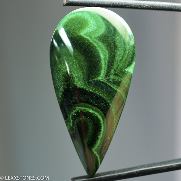 Vibrant Trippy Congo Malachite Gemstone Cabochon Hand Crafted By Lexx Stones 71 Carats